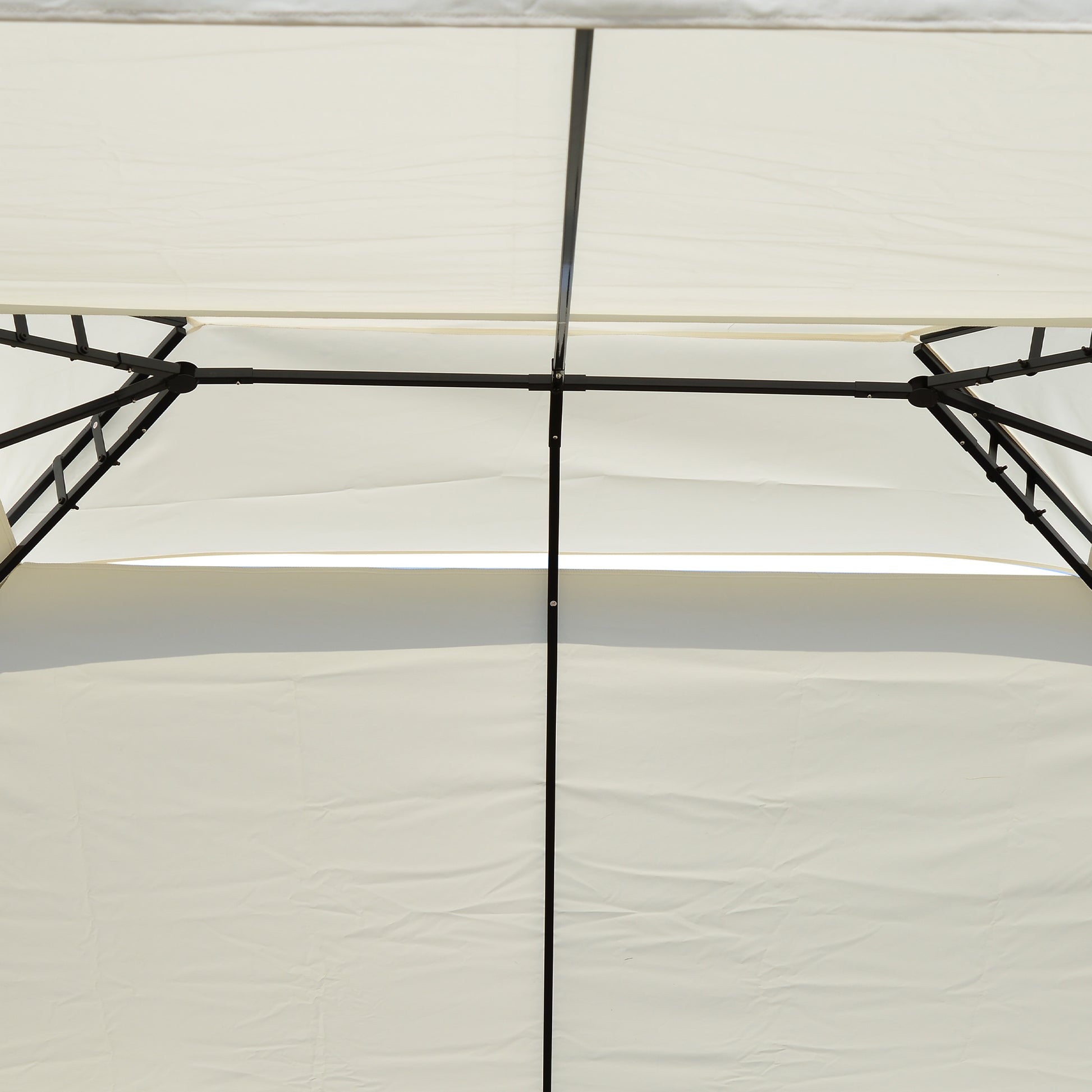 10 x 13 ft Steel Gazebo with Vented Canopy - Cream White - Image 6