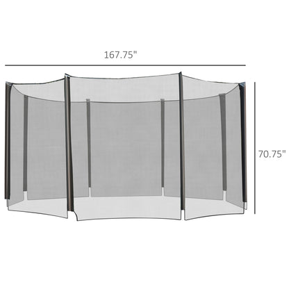 VarietyKart 14' Round Trampoline Enclosure Safety Net Fence Replacement Trampolining Bounce Part No Poles Included