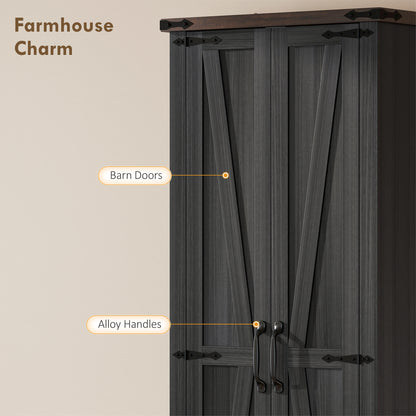71" Pantry Cabinet, Kitchen Storage Cabinet with Adjustable Shelves, 2 Doors and Drawer for Dining Room, Black