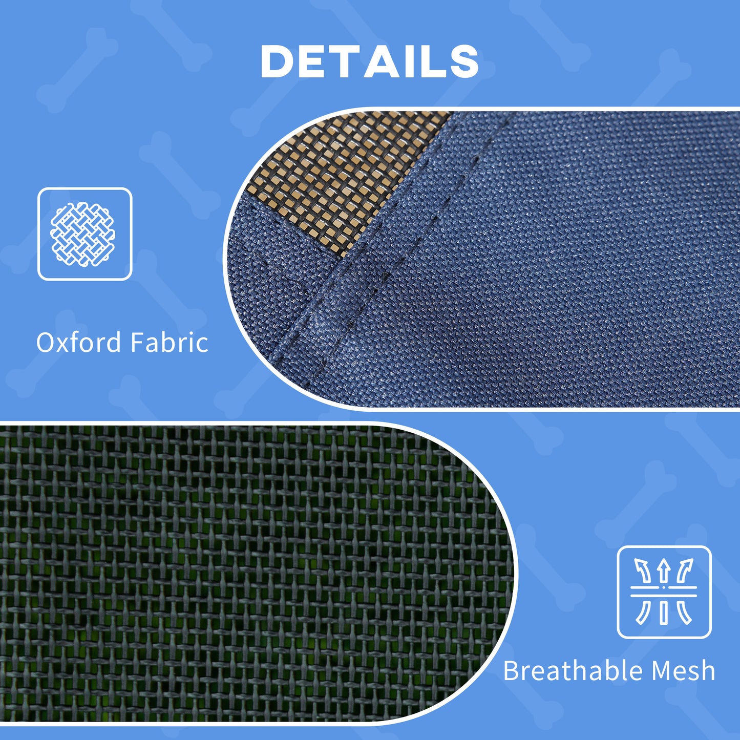 Elevated Cooling Pet Bed Portable Raised Dog Cot with Canopy for Medium Sized Dogs, Dark Blue