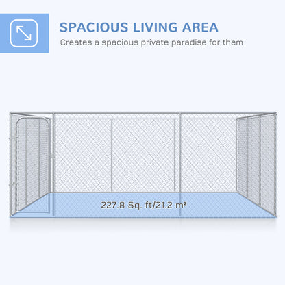 227.7 Sq. Ft. Dog Playpen Outdoor with Galvanized Steel Frame, for Small and Medium Dogs, 15.1' x 15.1' x 6'