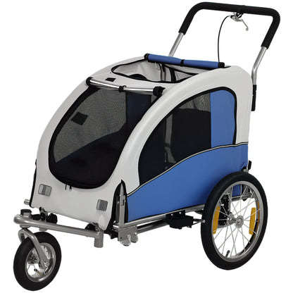 VarietyKart 2 in 1 Dog Bike Trailer, Foldable Pet Stroller, Dog Bicycle Trailer w/ Suspension, Universal Bicycle Coupler