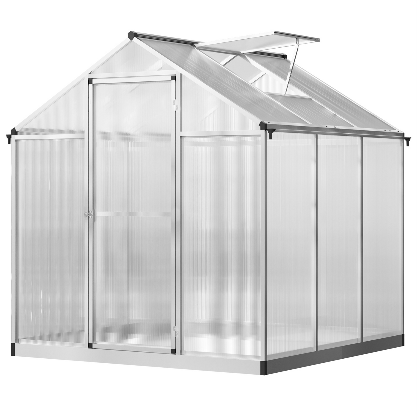 6' x 6' x 6.4' Walk-in Garden Greenhouse Polycarbonate Panels Plants Flower Growth Shed Cold Frame Outdoor Portable Warm