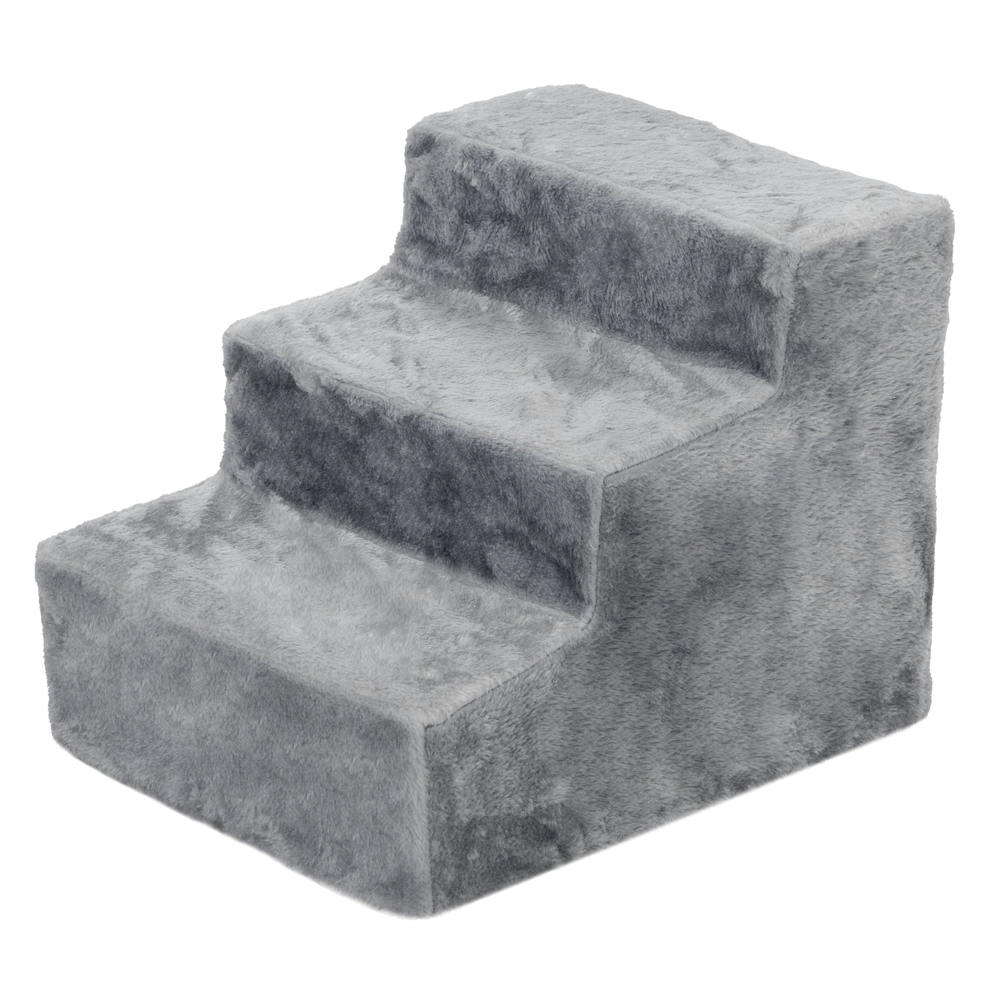 3-Step Dog Ramp for Sofa, Bed, and Couch, with Removable Cover, Light Grey