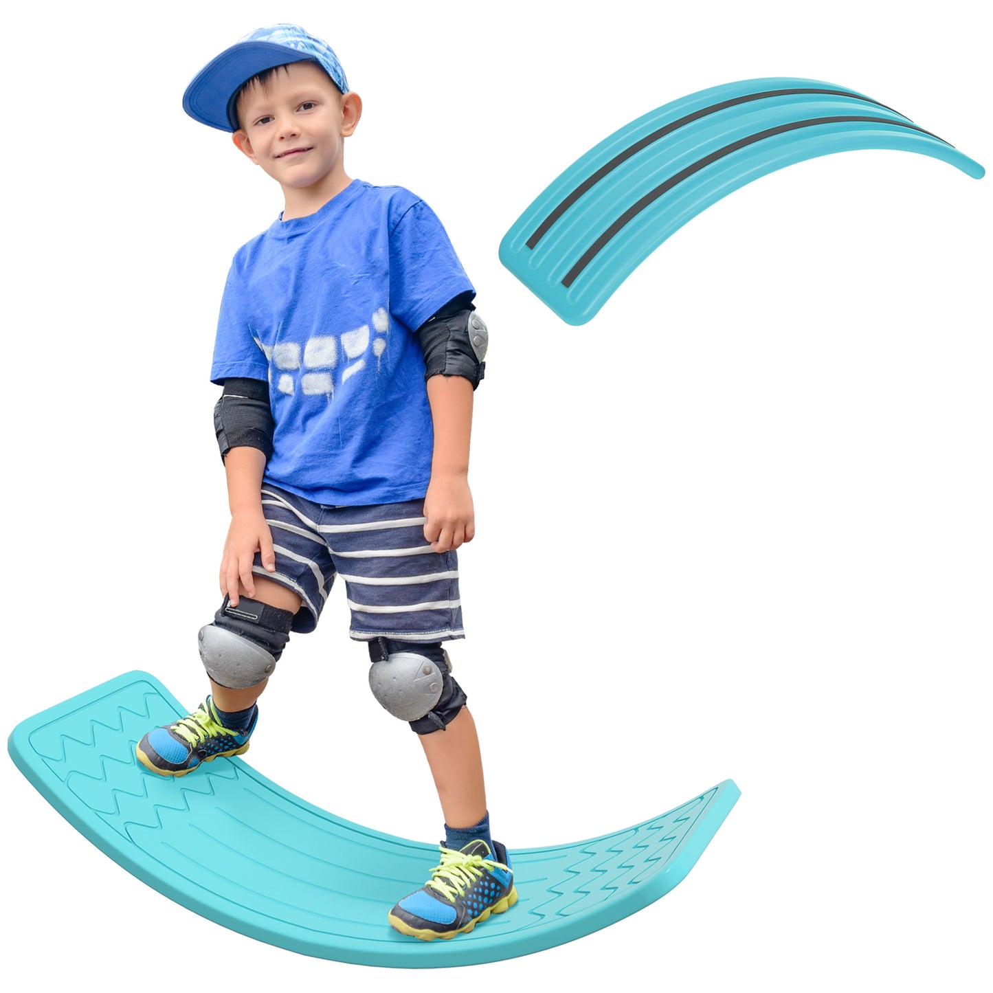 Qaba 32.3" Balance Board, Wobble Board Kids Curvy Rocker Board, Ended Preschool Learning Montessori Waldorf Toy, Ages fo