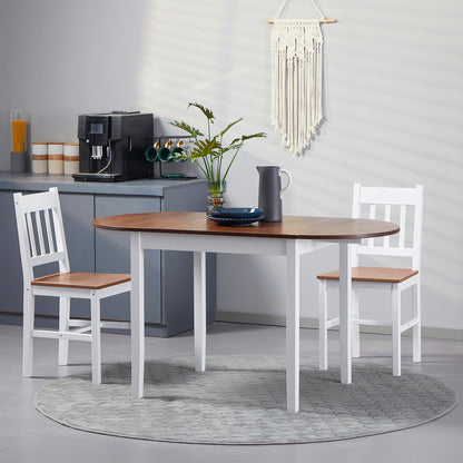 Solid Wood Kitchen Table, Drop Leaf Tables for Small Spaces, Folding Dining Table, Brown