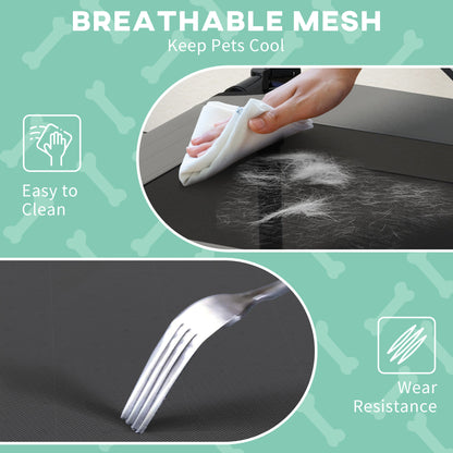 Raised Dog Bed Cooling Dog Cot w/ Canopy Washable Breathable Mesh, for Small and Medium Dogs, Light Grey