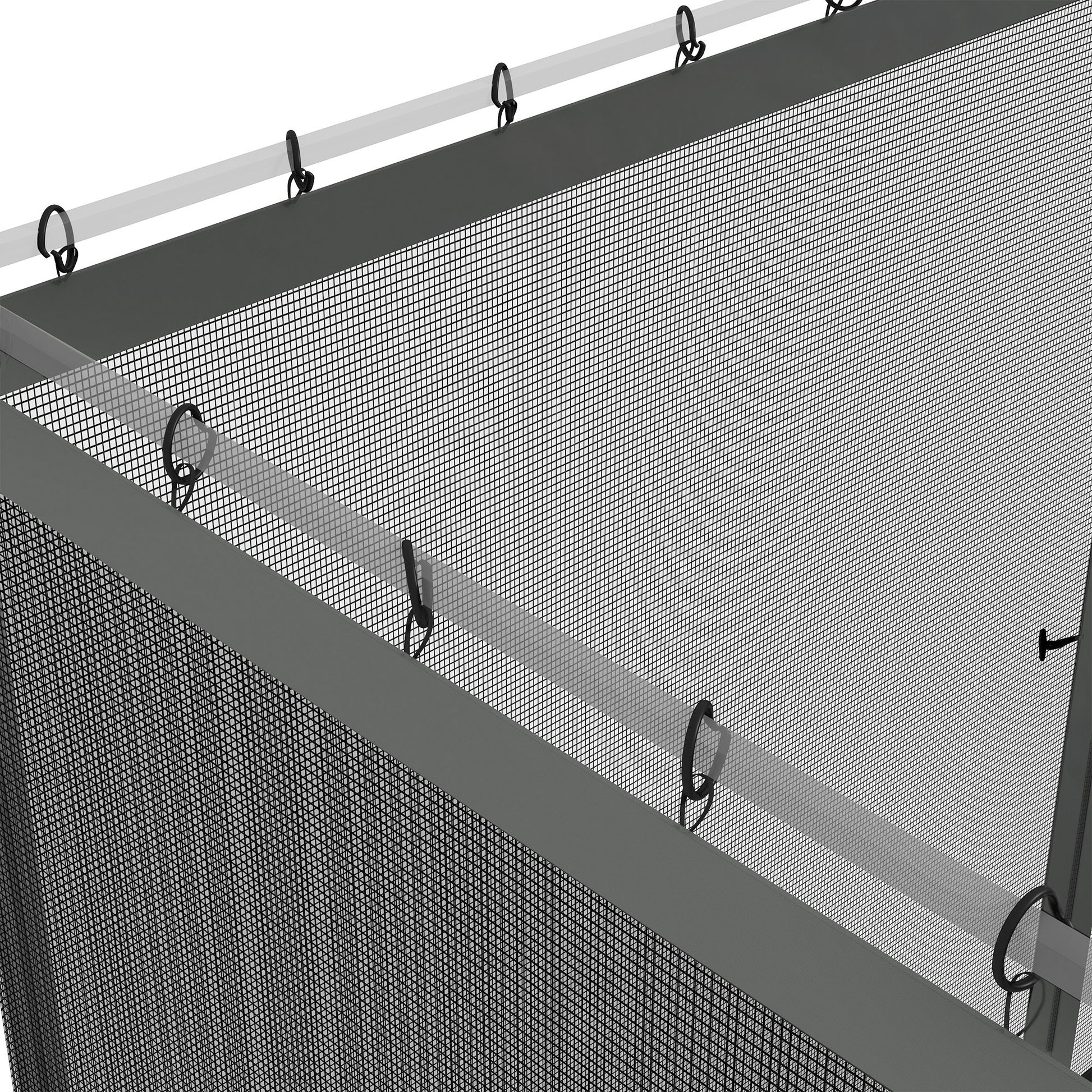 Replacement Mosquito Netting for Gazebo 12' x 12' Black Screen Walls for Canopy with Zippers