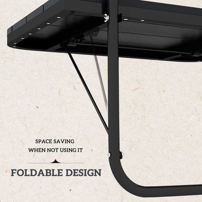 Outdoor Hanging Table, Adjustable Balcony Railing Table, Aluminum Mounting Wall Desk Rack, Foldable Outdoor Flower Stand