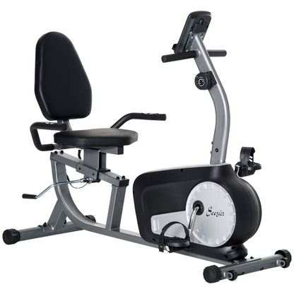 Soozier Exercise Bike, Stationary Bike with 8-Level Magnetic Resistance, LCD Display, Adjustable Seat and Backrest for H