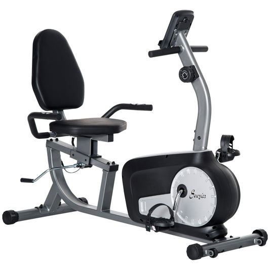 Soozier Exercise Bike, Stationary Bike with 8-Level Magnetic Resistance, LCD Display, Adjustable Seat and Backrest for H