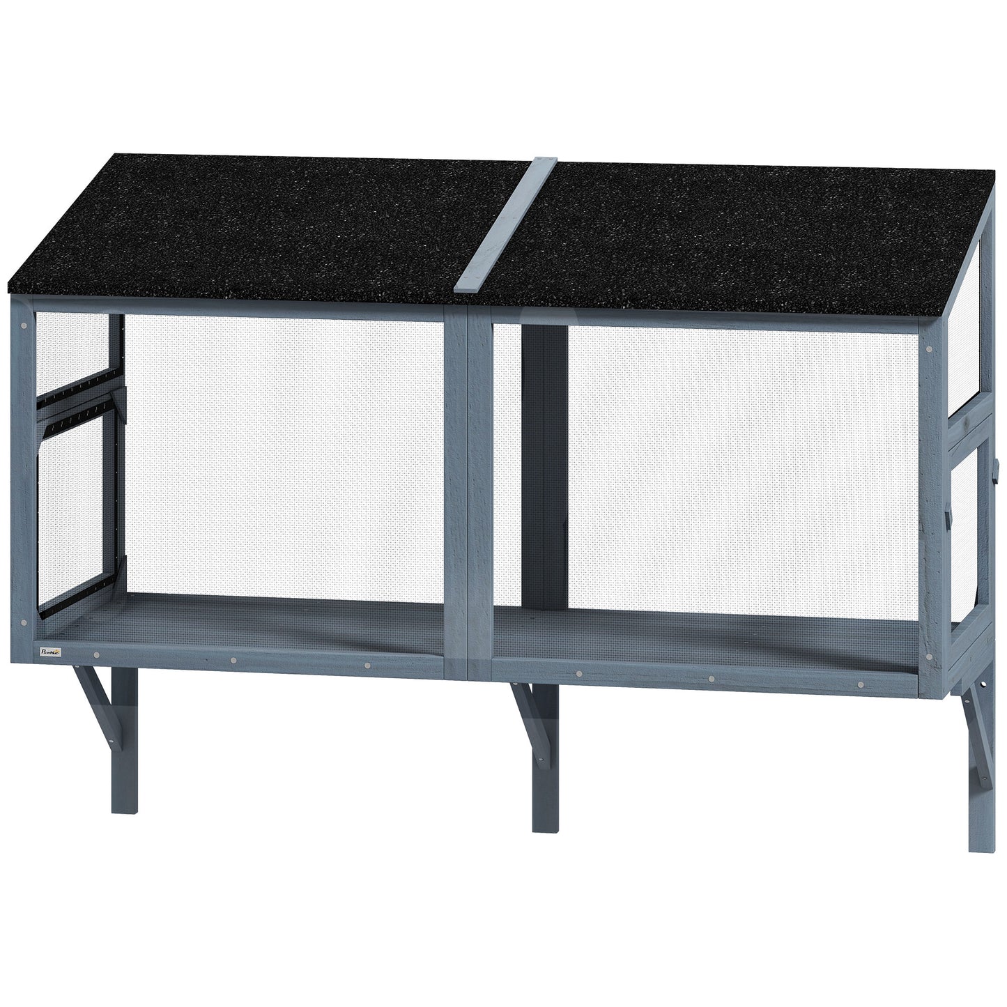 Catio Outdoor Cat Enclosure Expandable Wooden Cat House with 2 Doors for Window, 51.2"L