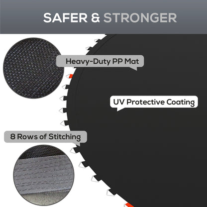Soozier Trampoline Replacement Mat, Fits 14' Trampoline w/ 80 V-Hooks & 5.5" Springs (Spring & Frame not Included), Blac