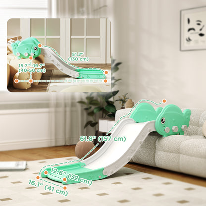Qaba Toddler Couch Slide for Bed, Sofa, Stairs, Easy Assemble & Storage, for 18-48 Months, Green
