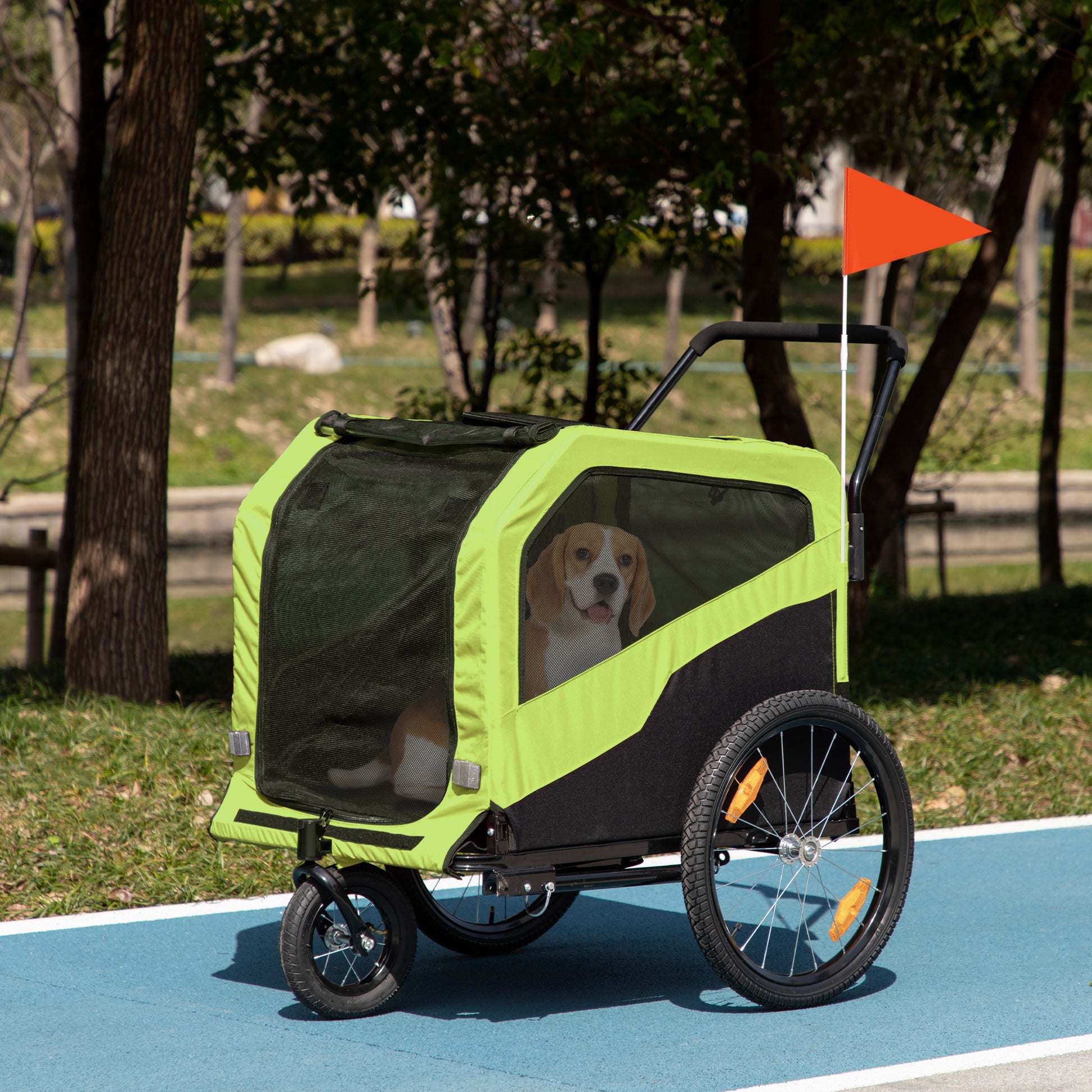VarietyKart 2-in-1 Dog Bike Trailer for Large Dogs, Green