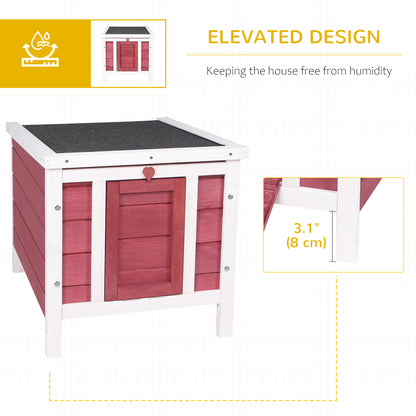 Wooden Rabbit Hutch, Bunny Cage with Waterproof & Openable Asphalt Roof, Outdoor Cat House Guinea Pig Cage Duck Shelter,