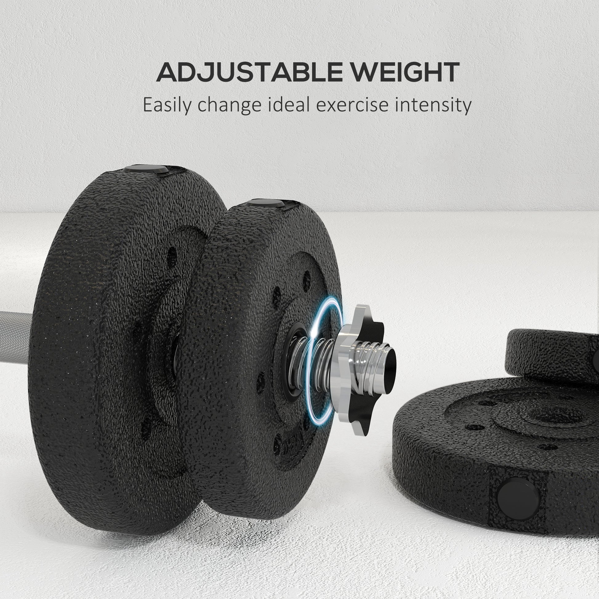 Soozier 2 x 33 lbs Adjustable Dumbbells Weight Set Dumbbell Hand Weight Barbell for Body Fitness Lifting Training for Ho
