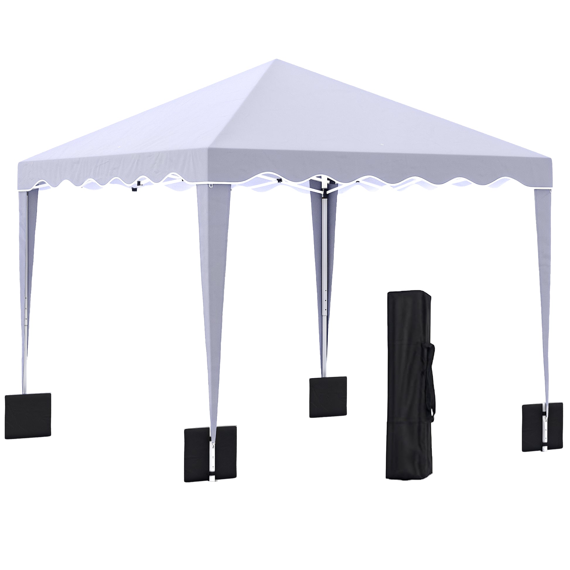 10' x 10' Pop Up Canopy Tent with Sand Bags, Instant Shelter with Adjustable Height and Carry Bag, Garden Outdoor Party 