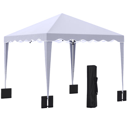 10' x 10' Pop Up Canopy Tent with Sand Bags, Instant Shelter with Adjustable Height and Carry Bag, Garden Outdoor Party 