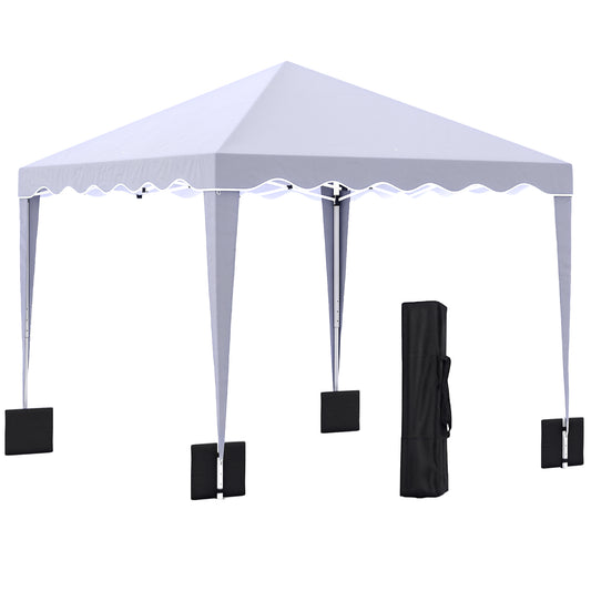 10' x 10' Pop Up Canopy Tent with Sand Bags, Instant Shelter with Adjustable Height and Carry Bag, Garden Outdoor Party 