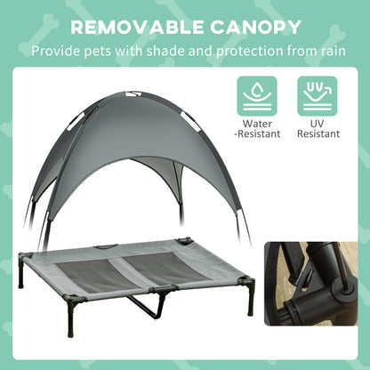 Elevated Dog Bed with Canopy and Carry Bag - Grey - Image 5