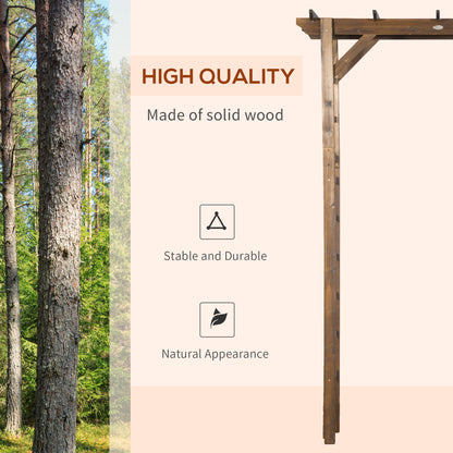 85" Wooden Outdoor Garden Arbour, Garden Arch Trellis for Climbing Vines  for Wedding and Ceremony - Carbonized