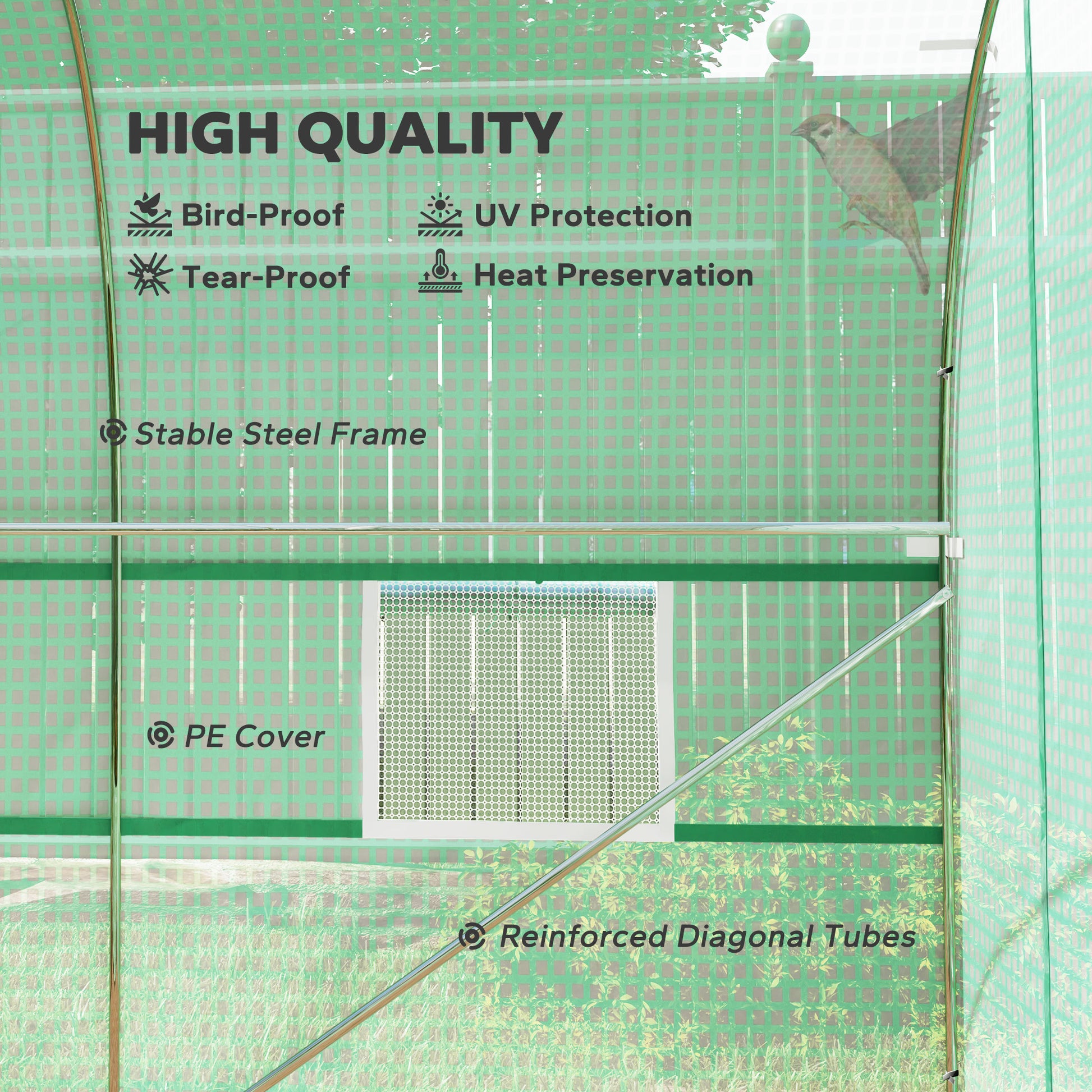 6.6' x 11' x 7' Portable Walk-In Tunnel Greenhouse, Garden Plant Growing Warm House, Outdoor Seed Flower Vegetable Growt