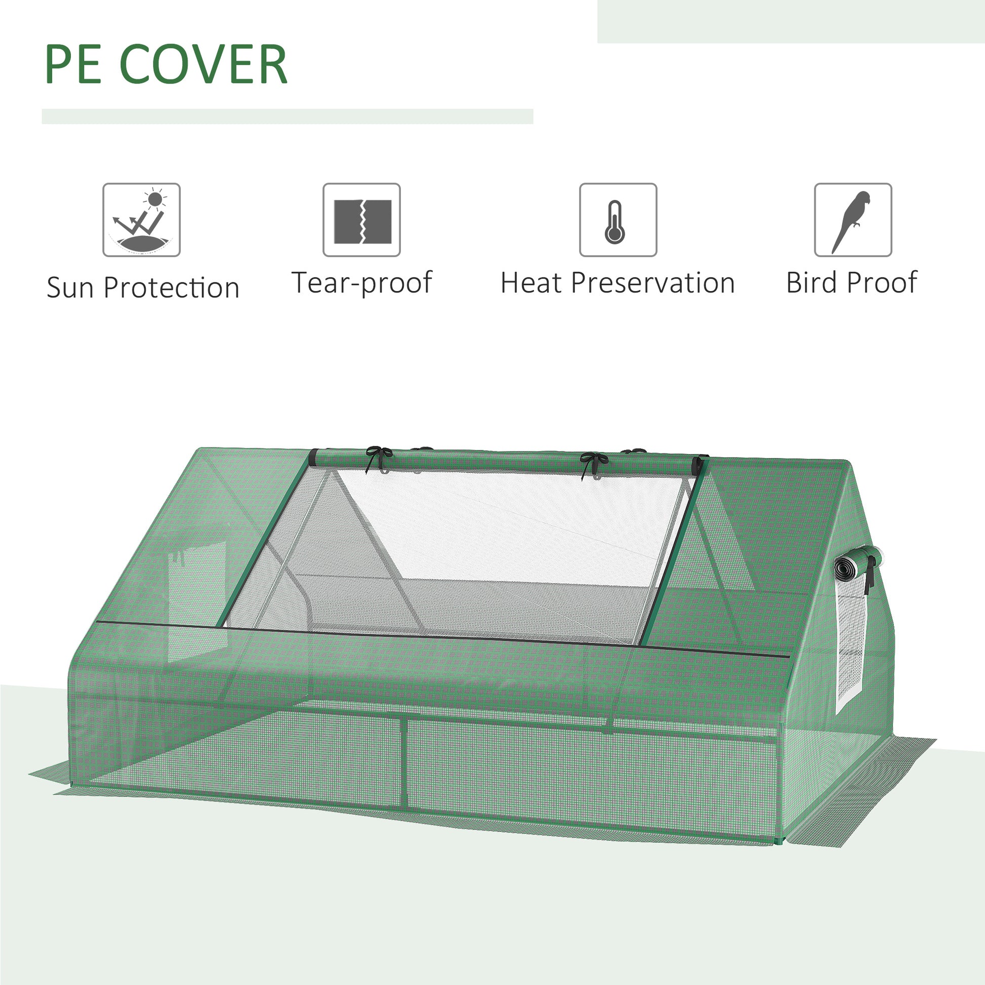 71" x 55" x 32" Mini Greenhouse Portable Hot House for Plants with 2 Large Windows and Ground Nails for Outdoor, Indoor,