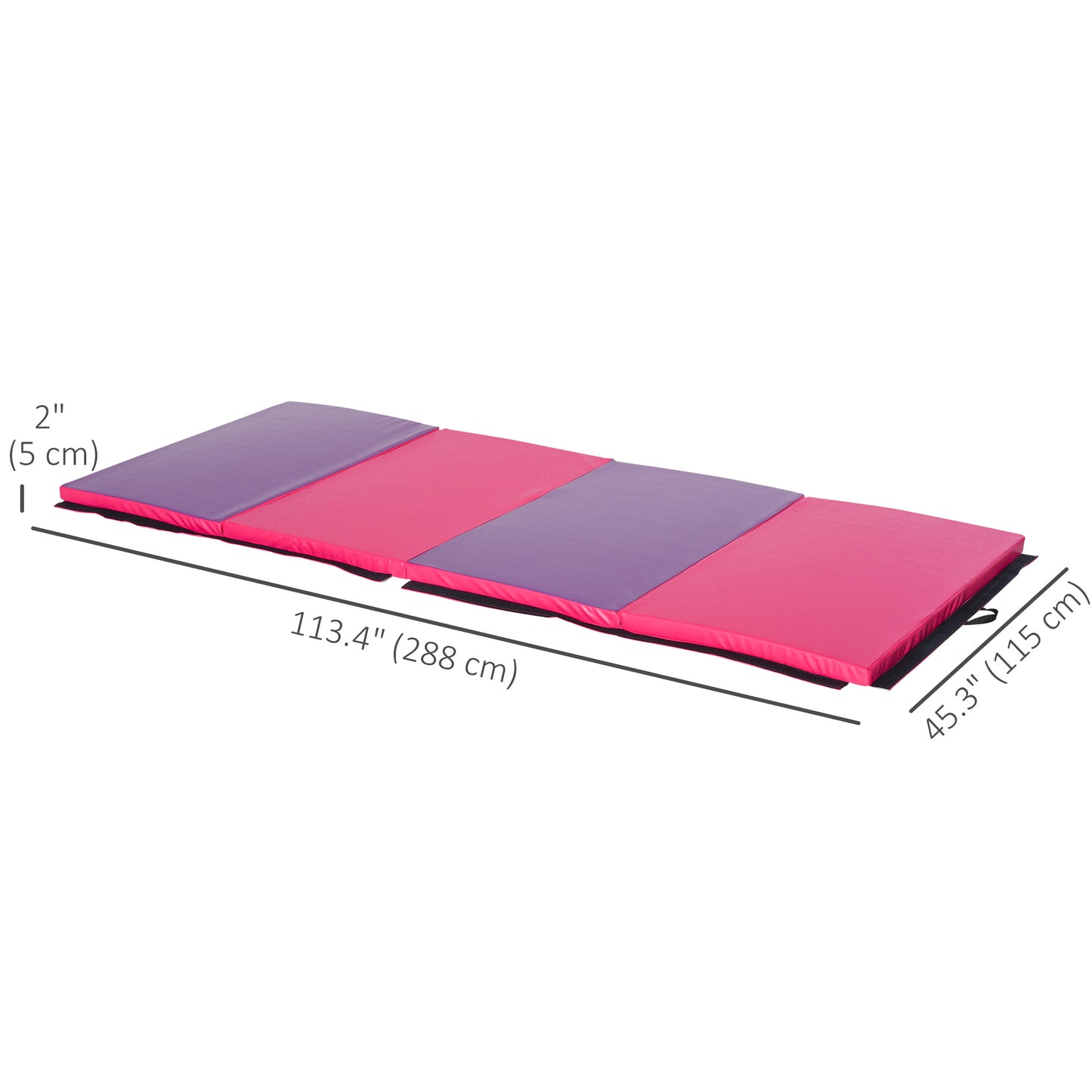 Soozier 4'x10'x2'' Folding Gymnastics Tumbling Mat, Exercise Mat  with Carrying Handles for Yoga, MMA, Martial Arts, Str