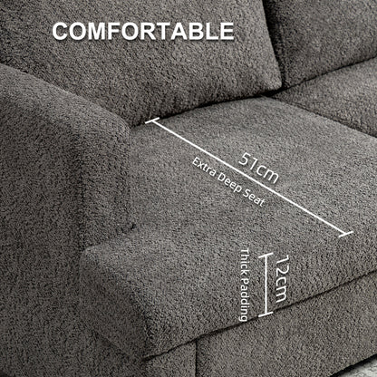 54.3" Loveseat Sofa, 2 Seater Sofa with Removable Cushions, Small Couch with Solid Wood Frame for Living Room, Dark Grey