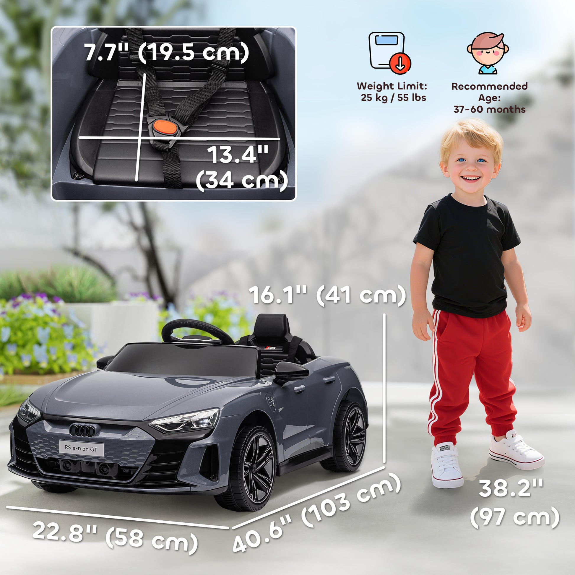 VarietyKart Ride-On Toy On Car with Remote Control, 12V 3.1 MPH Electric Ride for Kids w/ Suspension System, Horn Honkin