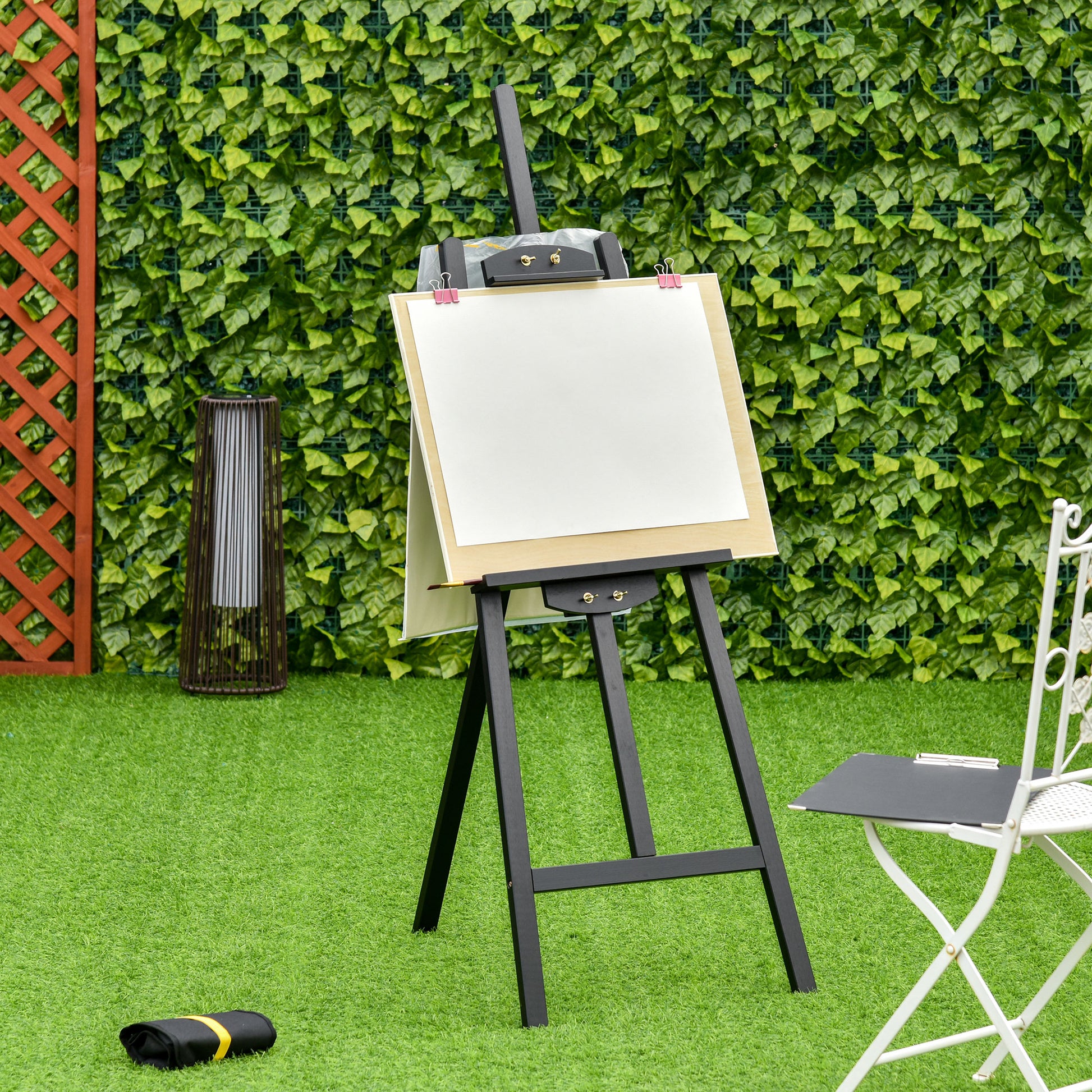 55" Pine Wood Painting Easel Stand, Adjustable Folding Art Easel, Tilts up to 75° for Adults, Begginners and Students, B