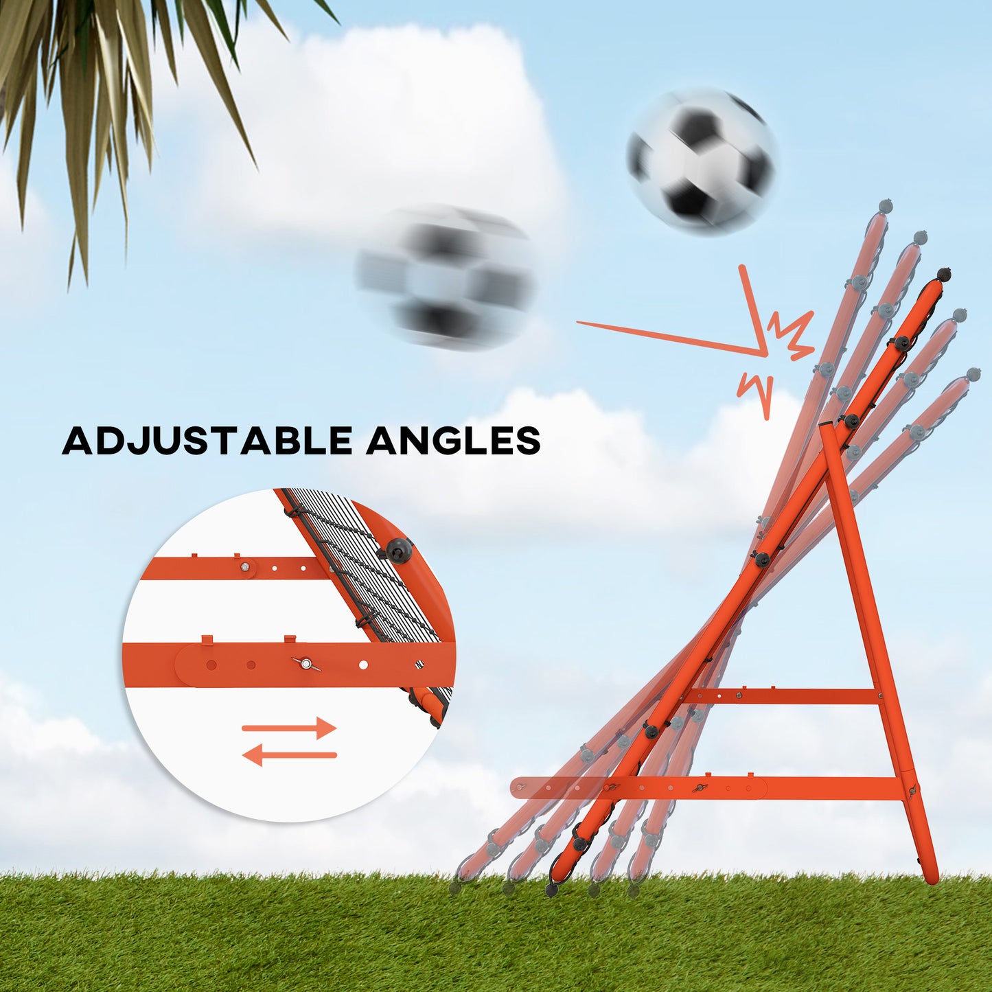 Soozier Volleyball Rebounder Net, Adjustable Soccer Rebounder, Baseball Volleyball Training Equipment Aid, Red