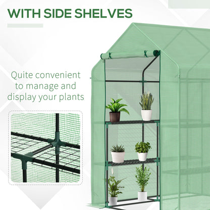 56" x 54" x 74" Walk-in Greenhouse Portable Garden Flower Seed Warm House with 8 Shelves, Outdoor Plant Growth Hot House