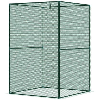 4' x 4' Walk-in Greenhouse, Garden Planting Warm House With Roll-Up Zipper Door for Seedlings Herbs Flowers, Dark Green
