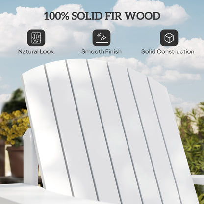 Classic Adirondack Chair Muskoka Chair, Garden Deck Chair with Cup Holder for Patio, Indoor, Backyard, Wh - image 5