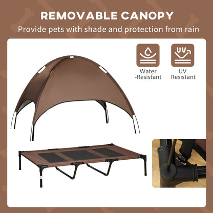XL Elevated Dog Bed with Canopy, 48 x 36 x 43 in - Coffee - Image 5