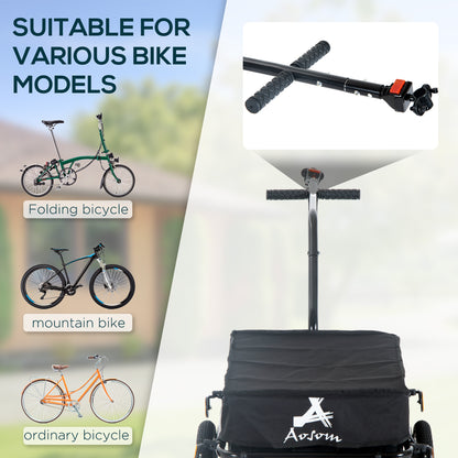 VarietyKart Multi-Functional Bike Trailer Steel Large Bike Luggage Cart Carrier Black