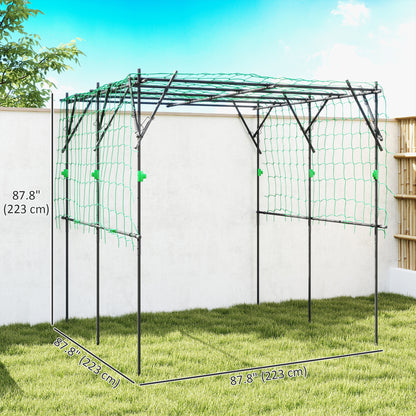 Garden Arch Cucumber Trellis for Climbing Plants, 7.3 FT Tall Metal Plant Trellis Support with Climbing Net, Black