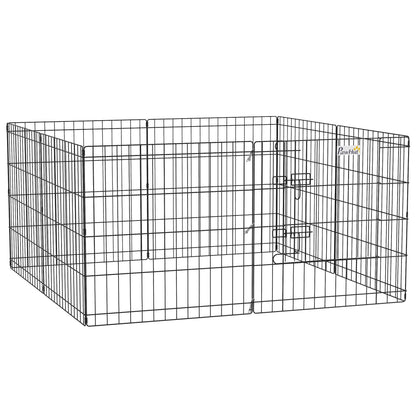 24inch Foldable Metal Exercise Pet Playpen Yard Dog Puppy Kennel Cage 8 Panel
