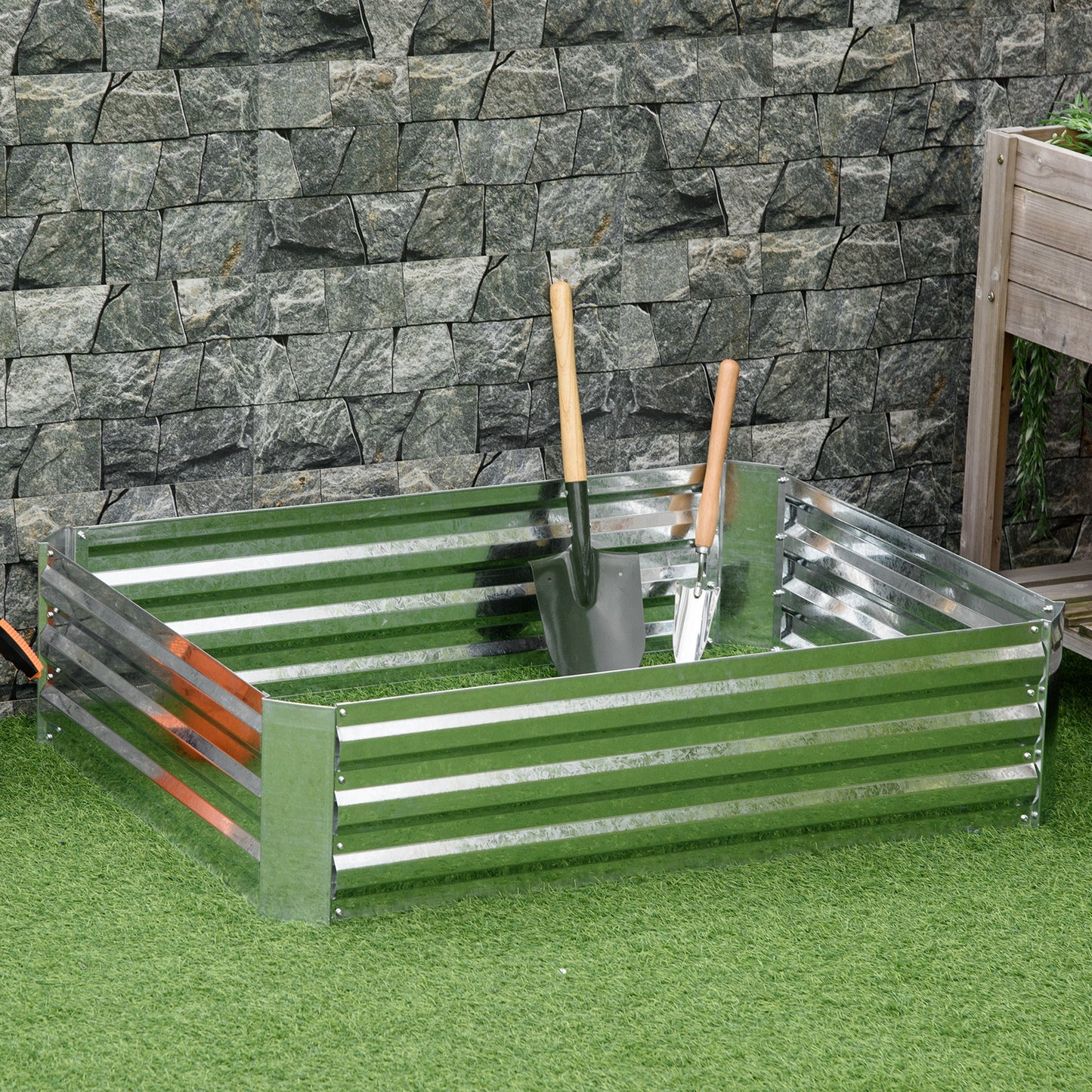 Galvanized Raised Garden Bed, 4' x 3' x 1' Outdoor Metal Planter Box, Raised Bed for Growing Flowers and Herbs