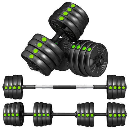 Soozier 66LBS 2-in-1 Adjustable Barbell & Dumbbells Set, Weights Set with Non-slip Handles for Men and Women Home Gym Tr