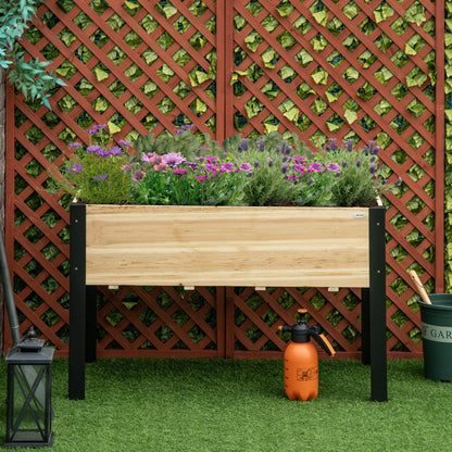 Raised Garden Bed, Elevated Planter Box, 47"x24"x29" with Legs, Metal Frame, Wooden Planter Pot for Backyard, Patio to G