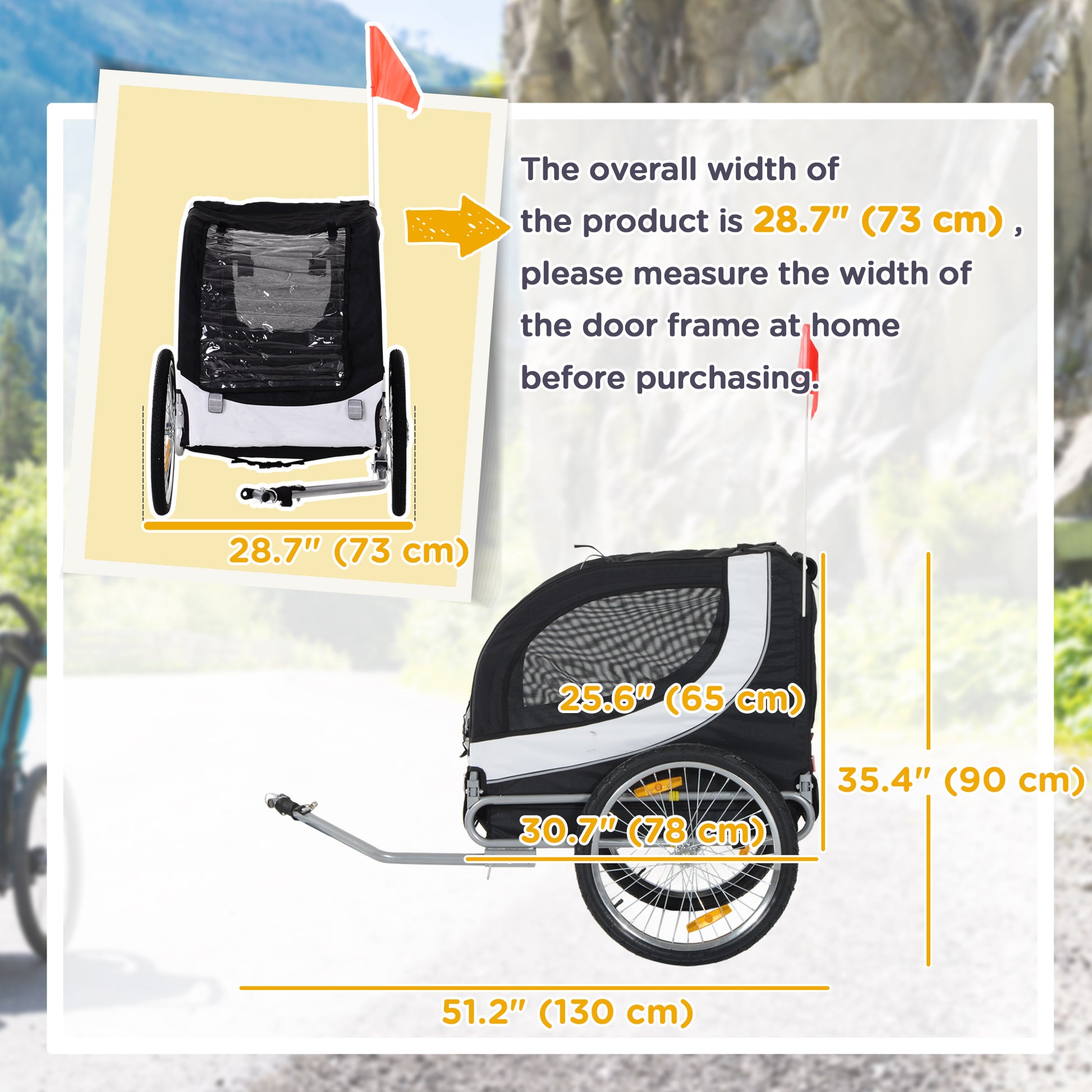 VarietyKart Dog Bike Trailer, Pet Cart Bicycle, Wagon Cargo Carrier Attachment with Hitch, Reflectors, Flag for Small Me