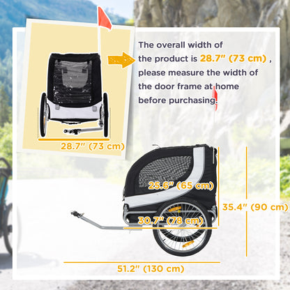 VarietyKart Dog Bike Trailer, Pet Cart Bicycle, Wagon Cargo Carrier Attachment with Hitch, Reflectors, Flag for Small Me