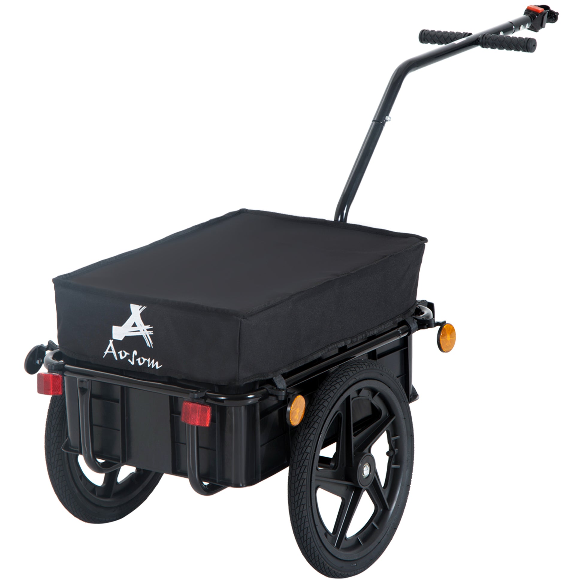 VarietyKart Multi-Functional Bike Trailer Steel Large Bike Luggage Cart Carrier Black