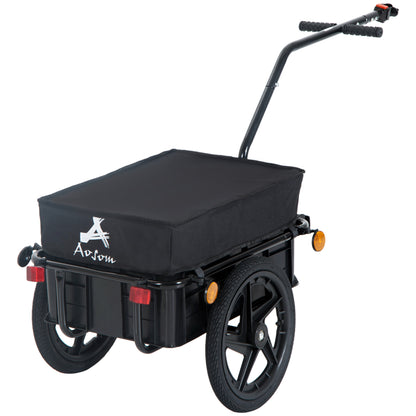 VarietyKart Multi-Functional Bike Trailer Steel Large Bike Luggage Cart Carrier Black