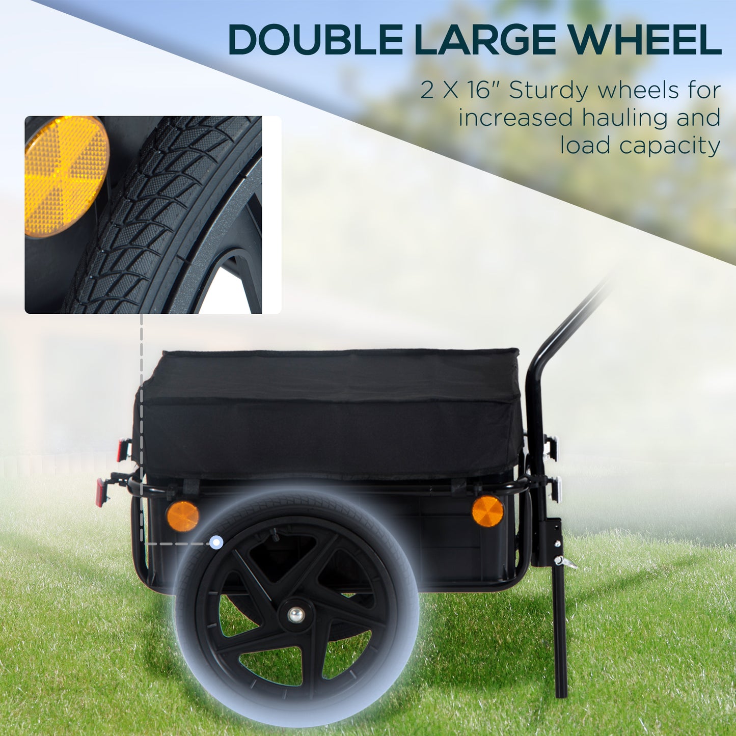 VarietyKart Multi-Functional Bike Trailer Steel Large Bike Luggage Cart Carrier Black