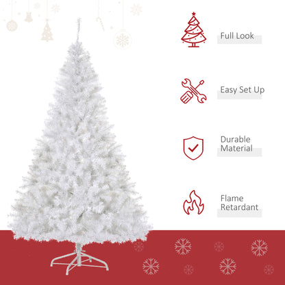 6FT Prelit Artificial Christmas Tree Warm White LED Light Holiday Home Xmas Decoration with Automatic Open, White