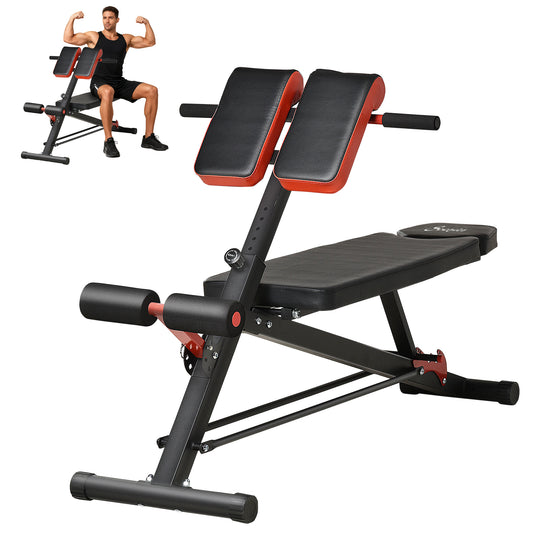 Soozier Adjustable Weight Bench Roman Chair Exercise Training Multi-Functional Hyper Extension Bench Dumbbell Bench Ab S